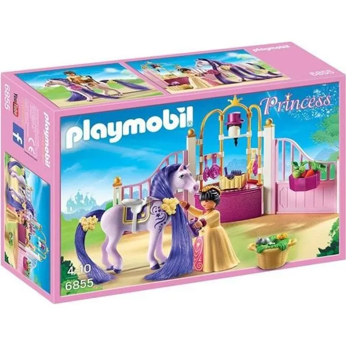PLAYMOBIL Princess - Ecurie avec Cheval à Coiffer et Princesse-0