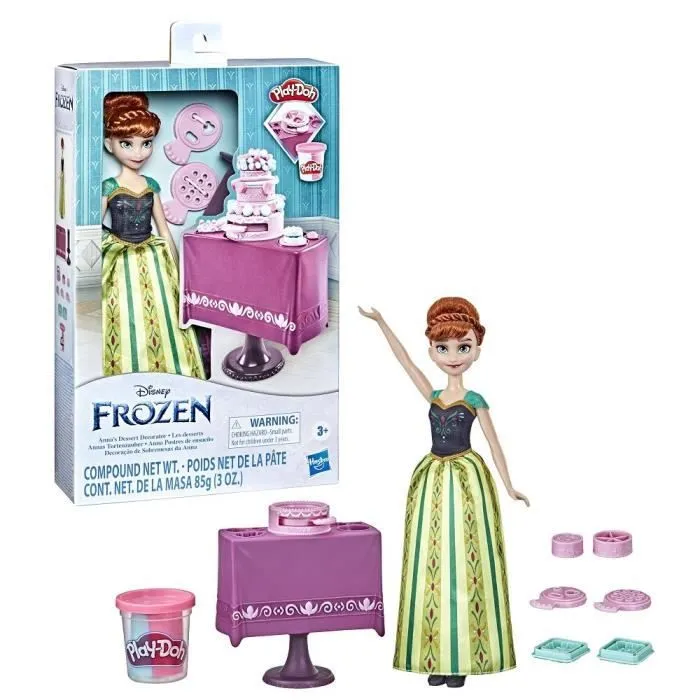 DISNEY LA REINE DES NEIGES - Les desserts - poupée mannequin et créateur de gâteaux avec pâte Play-Doh atoxique-0