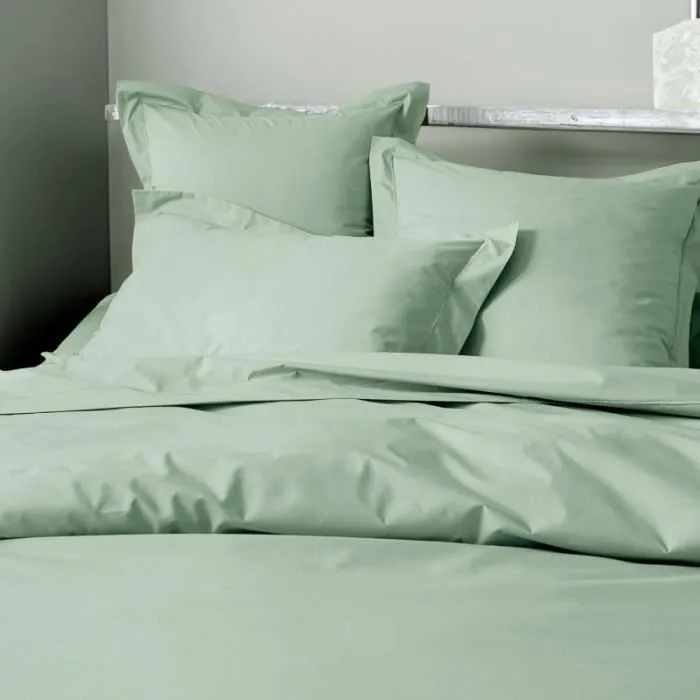 Housse de couette percale de coton peigné "Julian" Coton Pur - Julian Céladon - Housse de couette 260 x 240 cm-1