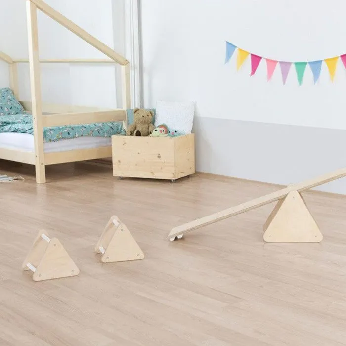 Jeu d'équilibre et motricité Montessori bois naturel et blanc-0