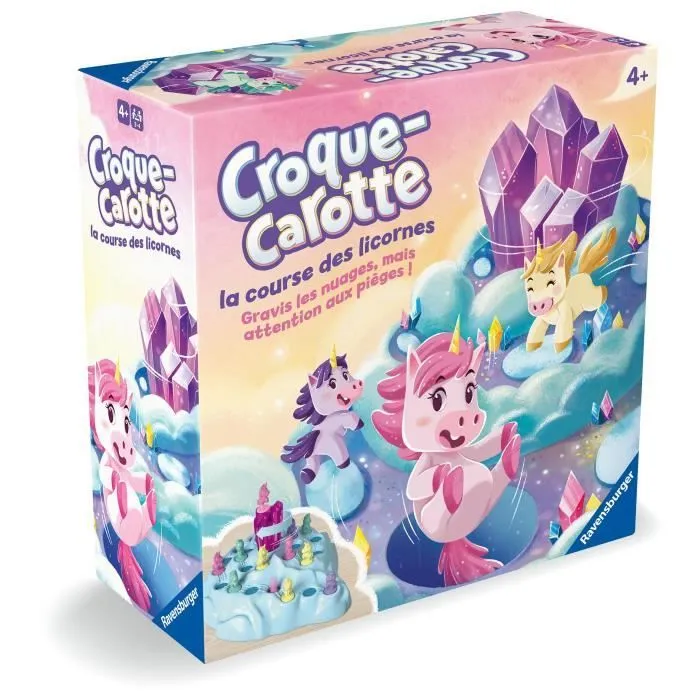 Croque Carotte Licorne, Jeu de société basé sur Croque Carotte, Jeu de parcours rigolo, Dès 4 ans, 22798, Ravensburger-1