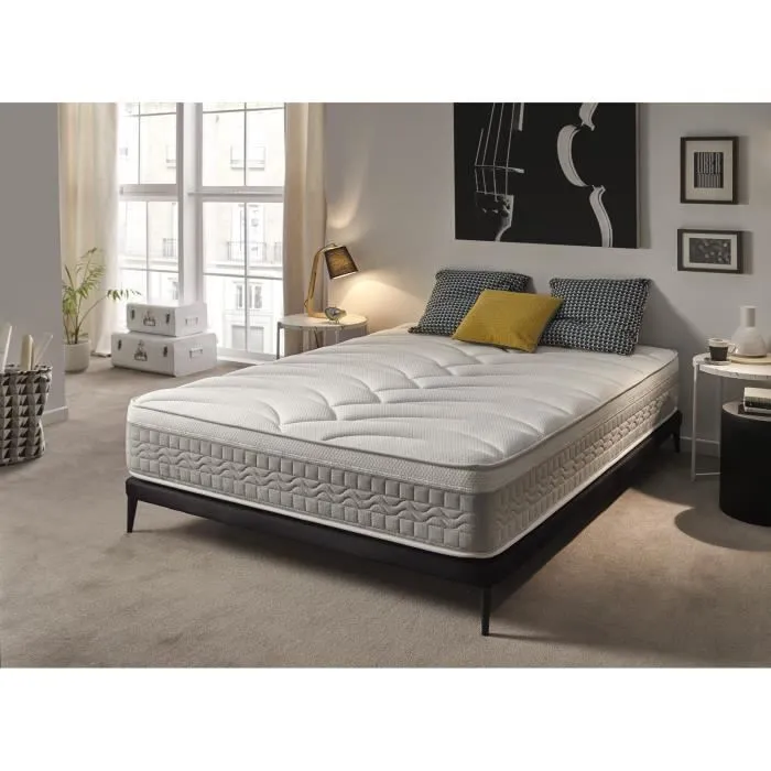 Matelas 90x200 cm Visco Luxury Elite Argent H25 epaisseur 25 cm +/- 2 Haute Fermeté. ECCOX-1