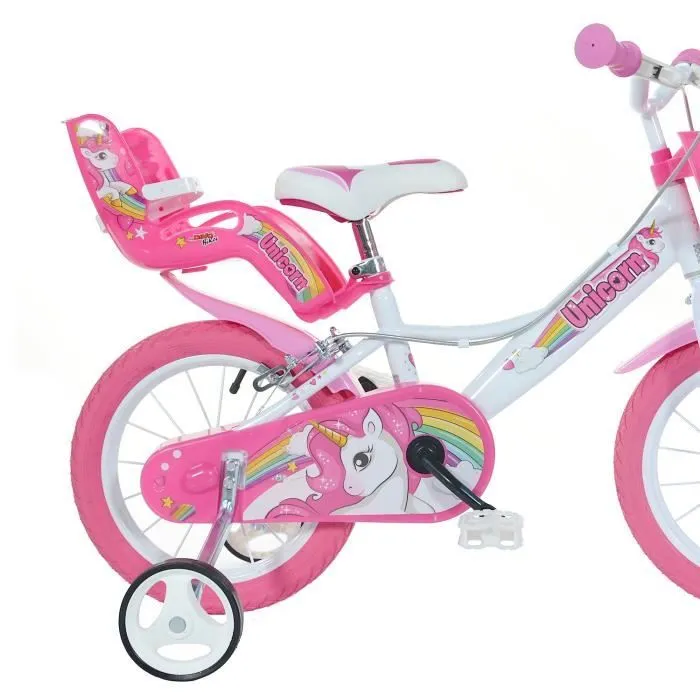 Vélo Enfant 14" - UNICORN - Rose - 4 à 6 Ans - Idéal pour Filles - Taille 95-115 cm-1