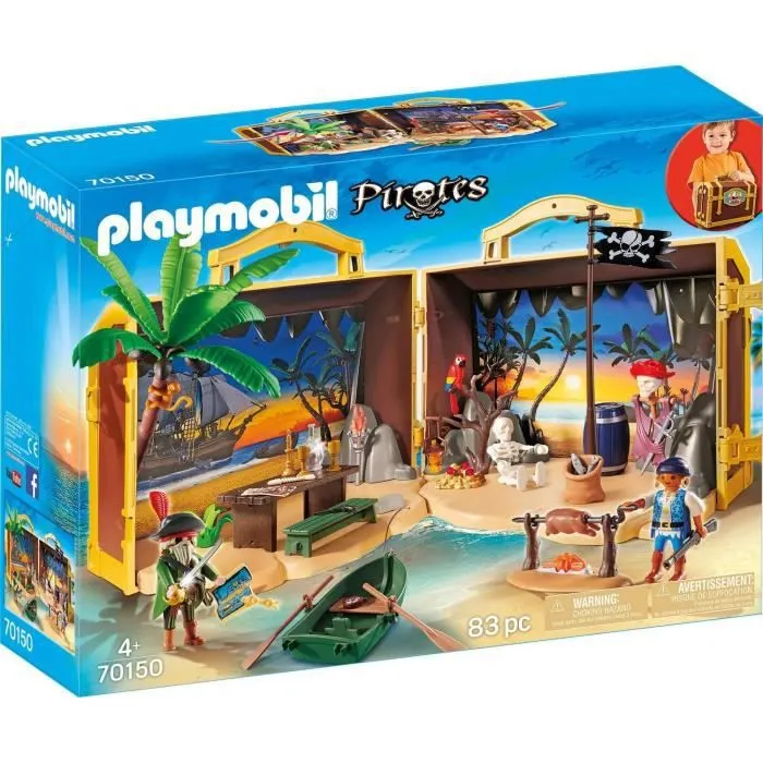 PLAYMOBIL 70150 - Les Pirates - Coffre des pirates transportable-0