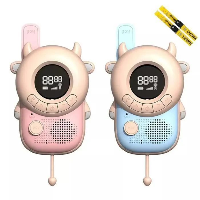 Prumya Talkie Walkie Enfant Jouet Rechargeable 22 Canaux 99 Codes 3km 2pcs Cadeau de Anniversaire/noël-0