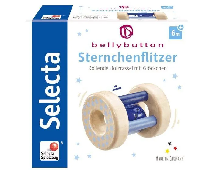 Selecta Spielzeug hochet garçons 7 cm bois naturel/bleu-1