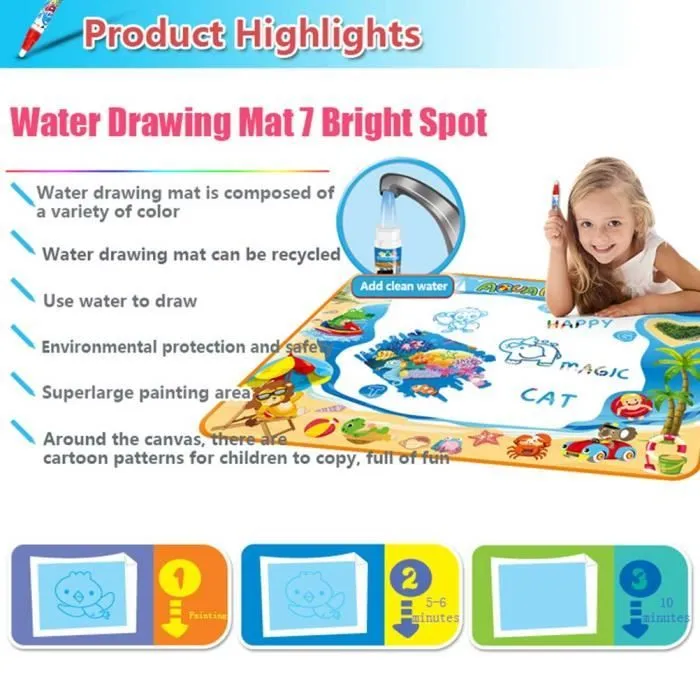 Tapis de Dessin,Tapis Doodle Mat Enfant, 100*70 cm-26pcs-1