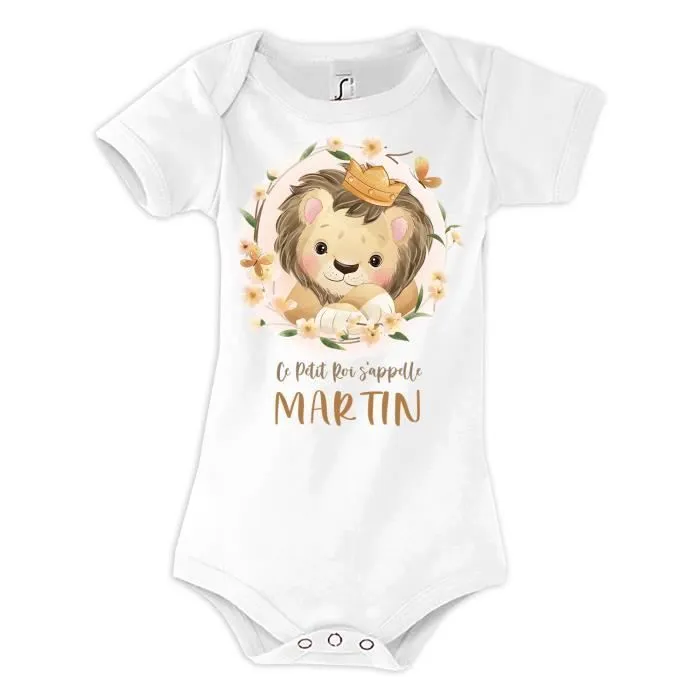 Body Martin bébé Lion Roi - MARTIN - Blanc - Enfant - Mixte-0
