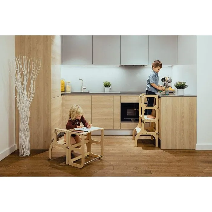 Tour d'apprentissage - Ette tete - TGrG - Table Step'n'Sit - Beige - Bois - 48x59x7cm-2