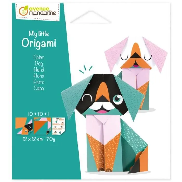 Kit Origami Chien - Avenue Mandarine - 20 feuilles - Enfant 8 ans et plus - Mixte - Blanc-0