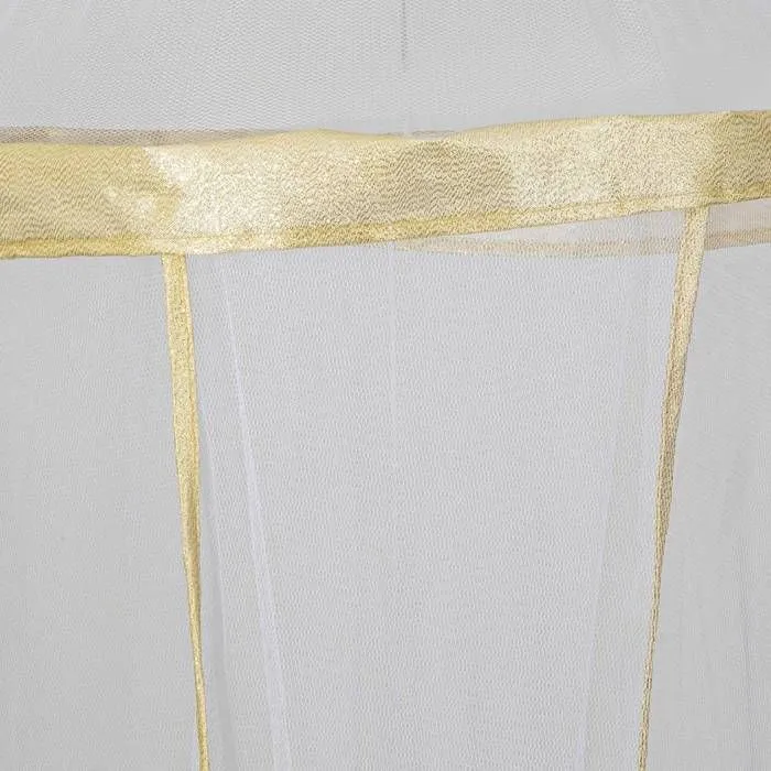 Ciel de lit enfant - Atmosphera - Bordure doré - Blanc - Polyester - 230 cm de hauteur-2