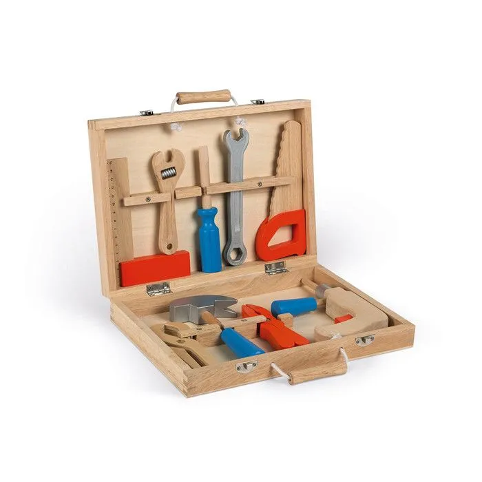 Boite à outils Brico'Kids - JANOD - Dès 3 ans - Bois hévéa-2