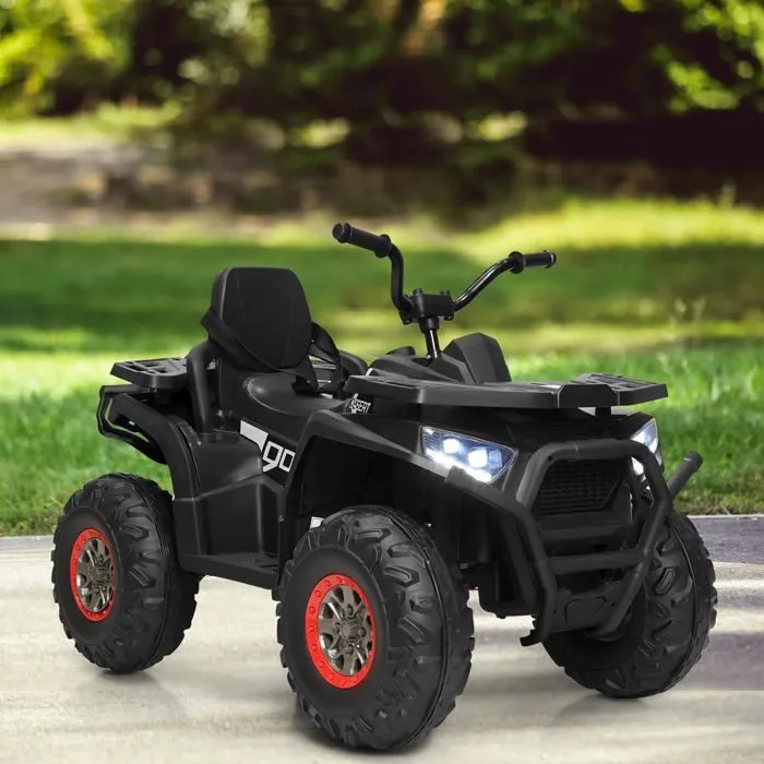 COSTWAY Quad Électrique 12V pour Enfants 3+ Ans, avec LED et Musique, 4 Roues Antidérapantes, pour Différents Terrains, Noir-4