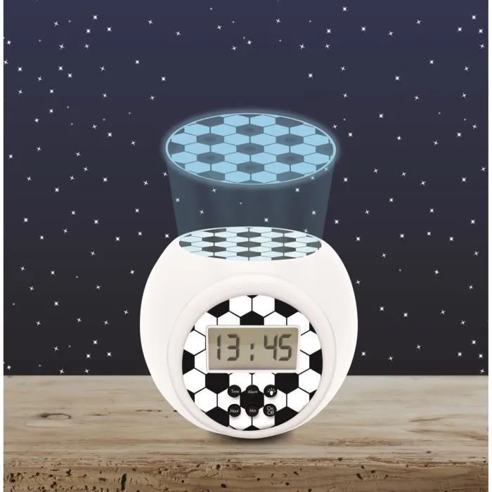 Réveil projecteur édition Football LEXIBOOK - Design 100% foot avec projection d’un ballon en 3 couleurs-2