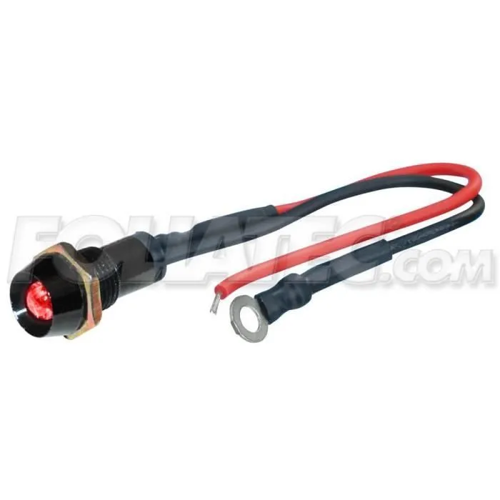 LUMIÈRES DE COMMANDE À LED NOIR FEU ROUGE 1 PIÈCE DIAM. 10 MM-0