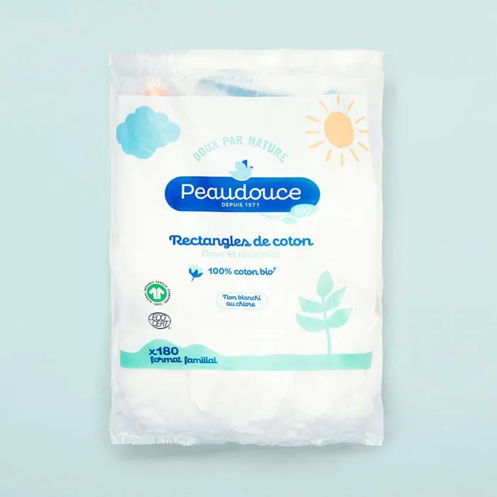 180 Rectangles Coton BIO Peaudouce-0