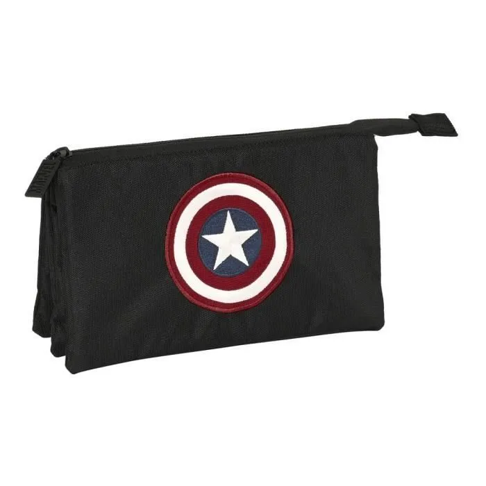Trousse - Safta - Captain America - Multicolore - 3 Compartiments - Enfant-0
