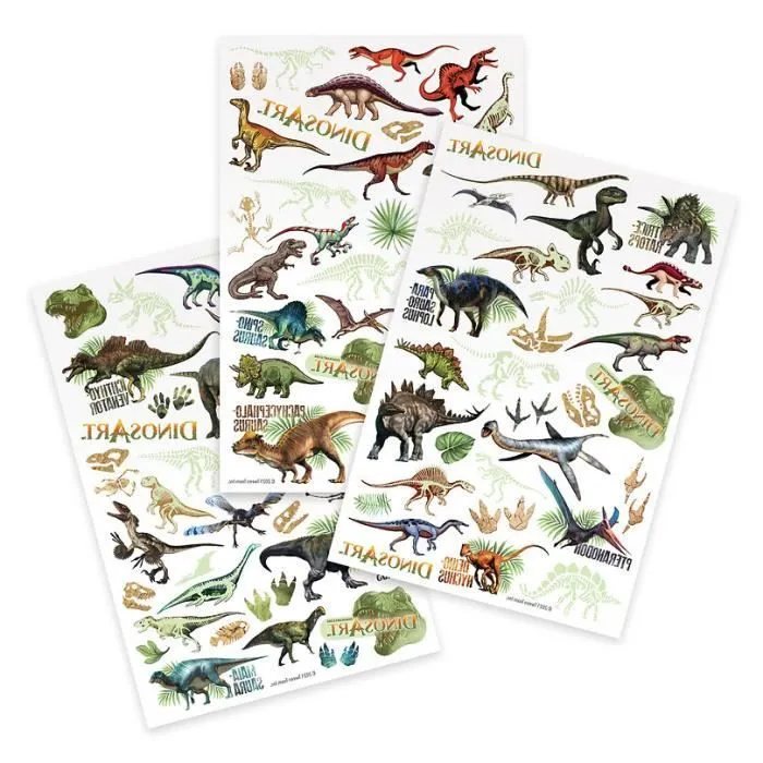 Kit de tatouage temporaire - DINOS ART - 15302 - Multicolore - 100 pièces - Pour enfants-2