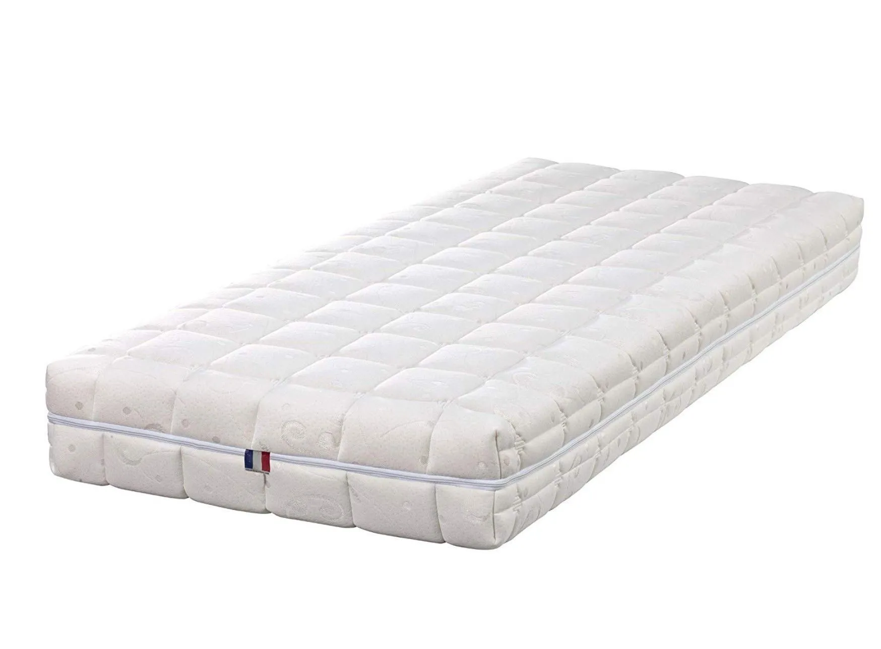 Lot de 2 Matelas Face Latex 78 Kg-m3 Face Mémoire de forme 62 Kg-m3 90x200 x 21 cm Ferme - Spécial Sommier Electrique - Déhoussable-0