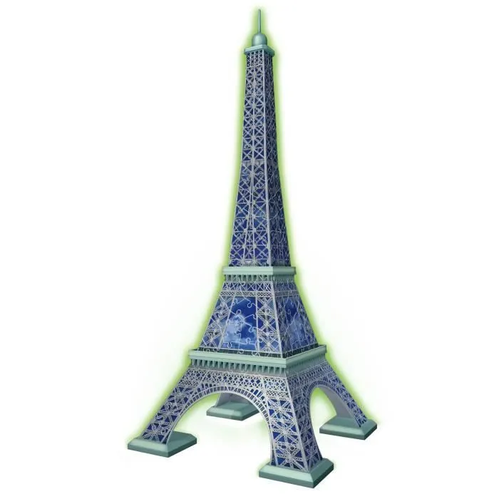 Ravensburger-Puzzle 3D Tour Eiffel phosphorescente 50 ans-Dès 10 ans-216p numérotées à assembler sans colle-Accessoires inclus-11591-1