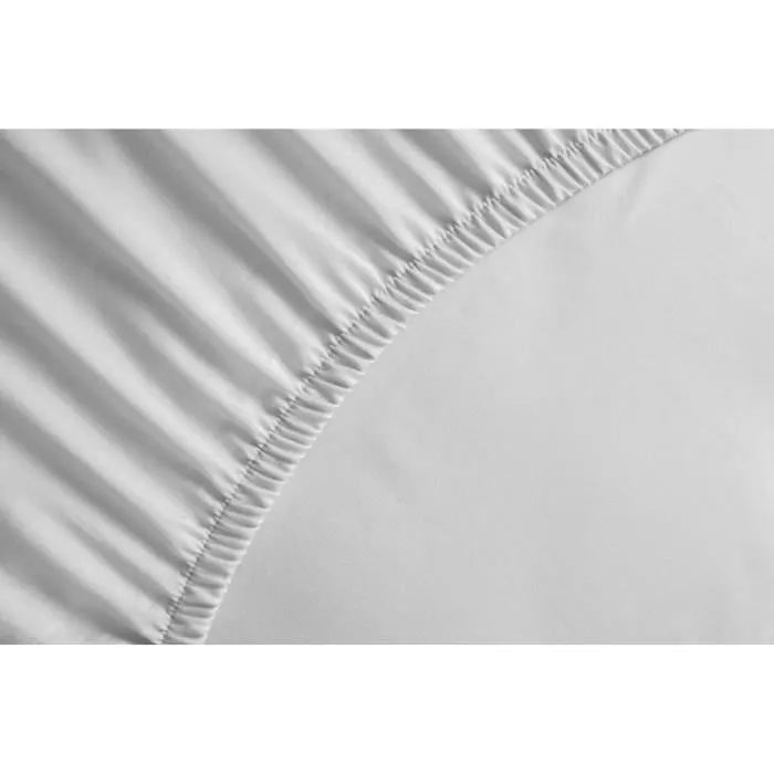 LOVELY HOME Drap Housse 100% Coton 140x190cm - Bonnet 35cm - Blanc-2