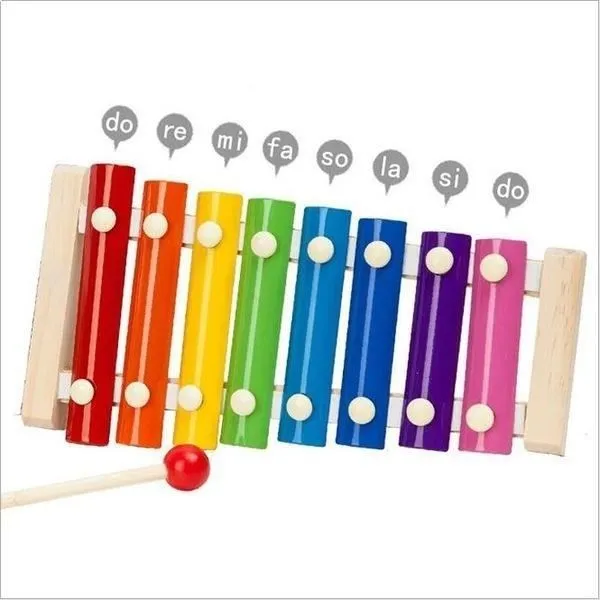 Jeu musical - Xylophone arc en ciel en bois et en métal - Pour enfant de 3 ans et plus-0