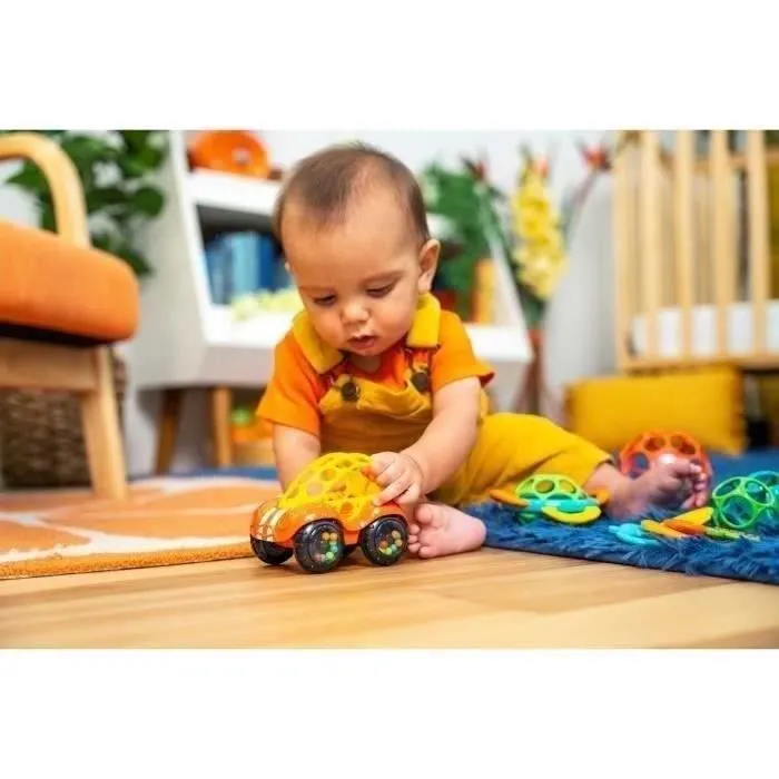 BRIGHT STARTS Coffret cadeau naissance, bapteme, Noel, 0 à 24 mois, 5 jouets O BAll, hochet, voiture, anneau de dentition-4