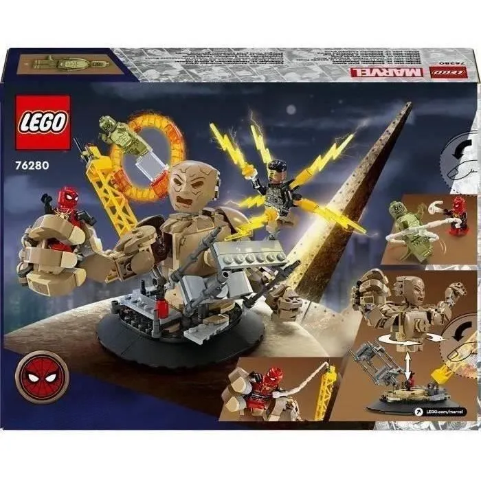 LEGO® 76280 Marvel Spider-Man contre l'Homme-Sable : la Bataille Finale, Jouet avec Minifigurines de Super-Héros-0
