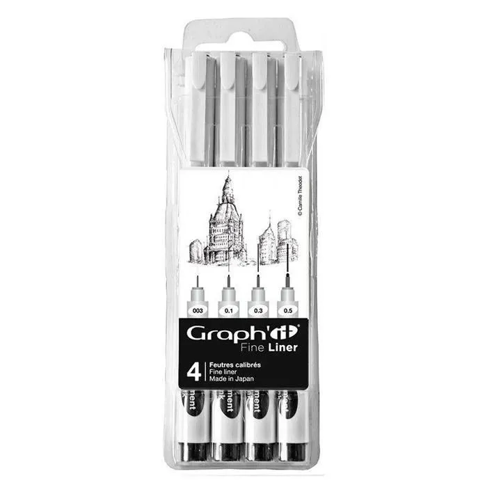 Pochette de 4 Fine liners Noir de Graph'It-1