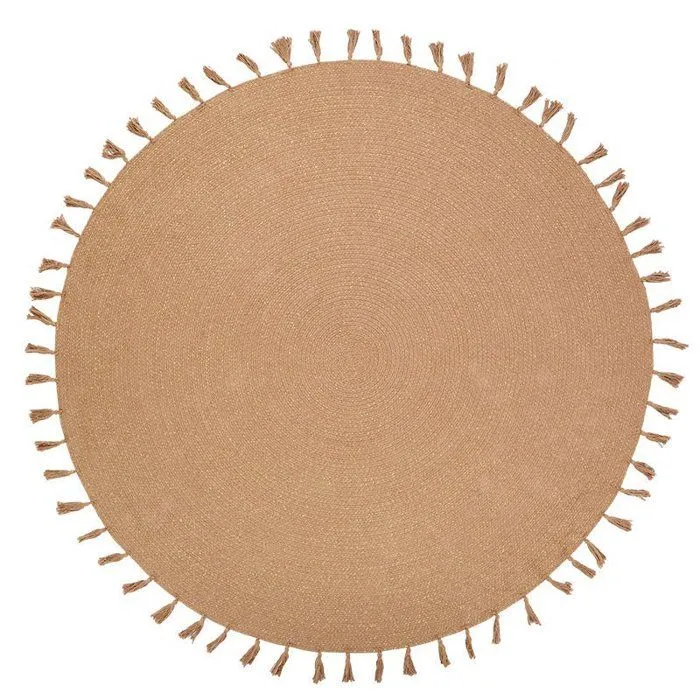 Tapis rond - Nattiot - Lisette - Coton - Ø140 cm - Vert amande-0
