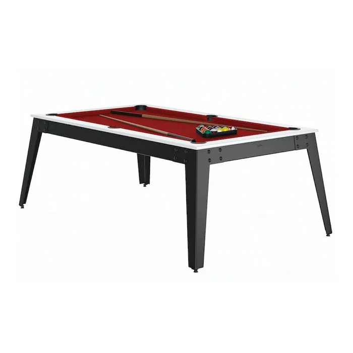 Billard René Pierre Steel Blanc Pieds Gris Drap Rouge - Référence 2369-0