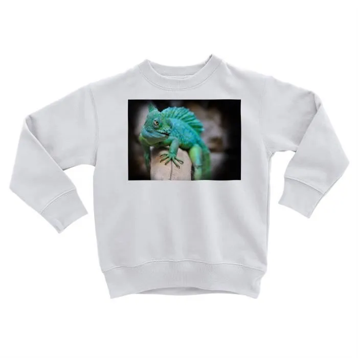 Sweatshirt Enfant Iguane Vert Reptile Animal Exotique Sauvage Photo Nature-0