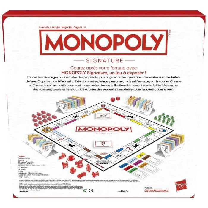 Monopoly Signature, jeu de plateau pour enfants, jeu de societe dès 4 ans, version francaise-4
