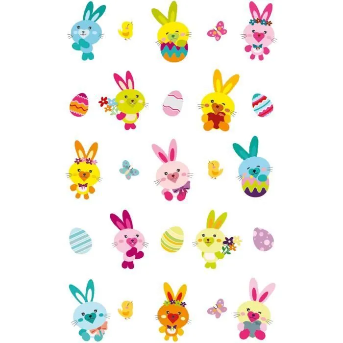 Gommettes 3D - MAILDOR - Lapin - Autocollants pour enfants et adultes - 7.5 x 12 cm - 18 x 16.2 mm-1