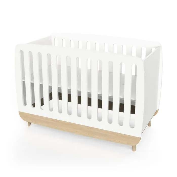 Créez un nid de sommeil sûr et élégant pour votre petit avec le lit pour bébé de la série Firmiana. Le design blanc ajoute une to...-1