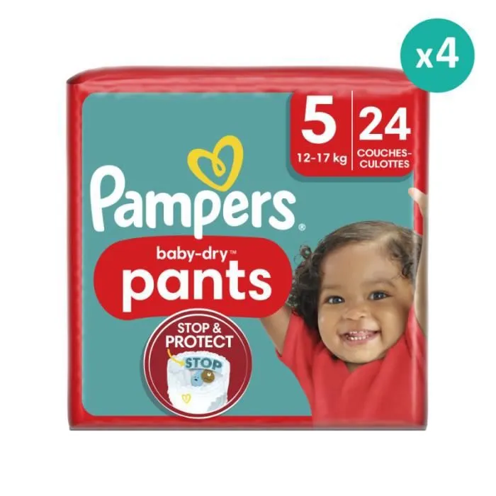 Couches-Culottes Baby Dry Taille 5 - Pampers - Pack de 24 - Blanc - Mixte-0