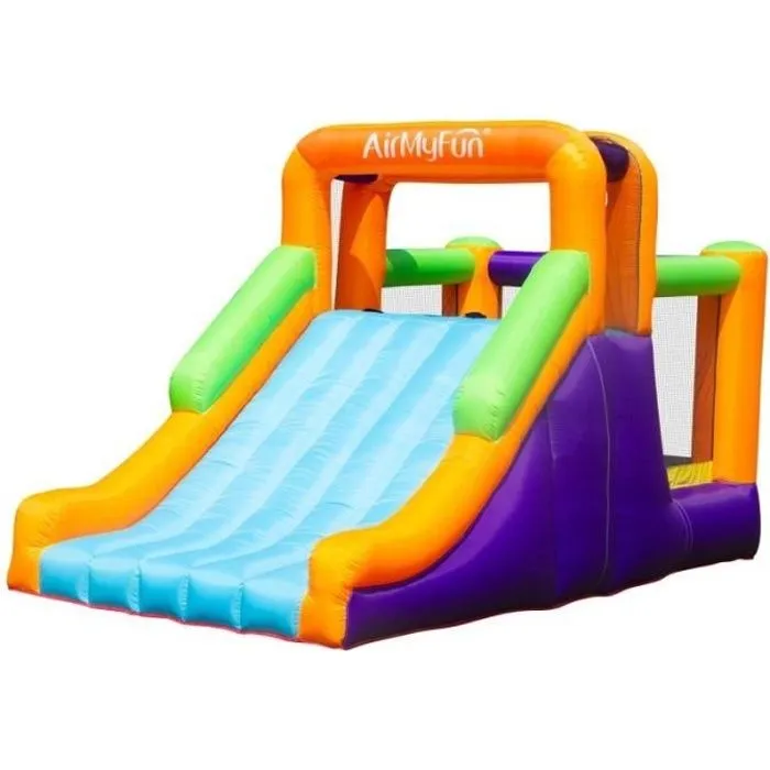 Château Gonflable Toboggy avec toboggan XXL et mur d'escalade - 435x200x220 cm-0