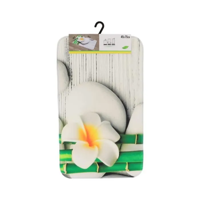 TENDANCE - Tapis de salle de bain en Microfibre 45 x 75 cm déco Honolulu-0