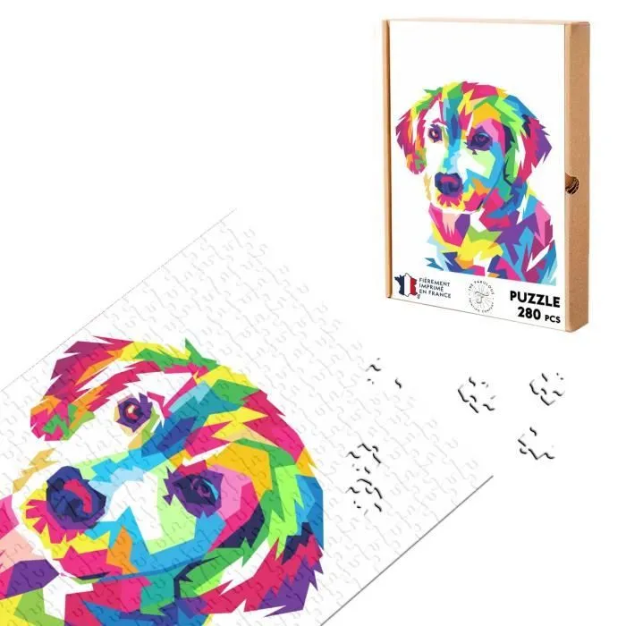 Puzzle Classique - FABULOUS - Chiot Labrador Bebe Chien Multicolor Art - 280 Pièces - Intérieur - Mixte - Adulte-0