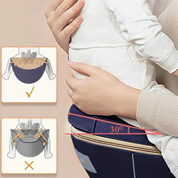 Ysinobear Porte bébé ergonomique avec siège à hanche, coton pur léger et respirant , pour les bébés et les Enfants de 3 à 36 Mois-3