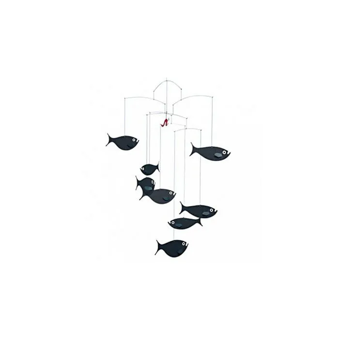 Mobile - Flensted - Banc de Poissons - Multicolore - 45x60cm - Asymétrique-0