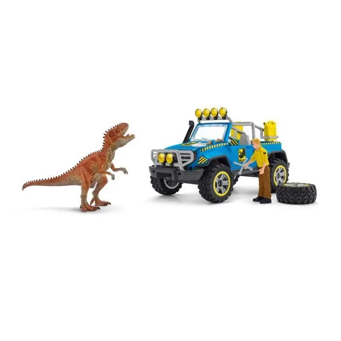 Coffret Voiture tout-terrain avec avant-poste Dino, jouet dinosaure pour enfants, dès 4 ans, Schleich 41464 DINOSAURS-3