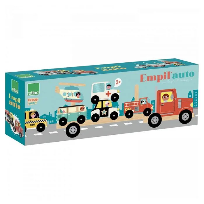 Jouet d'éveil en bois - Vilac - Empil'auto - Camion porteur - Rouge - À partir de 2 ans-3