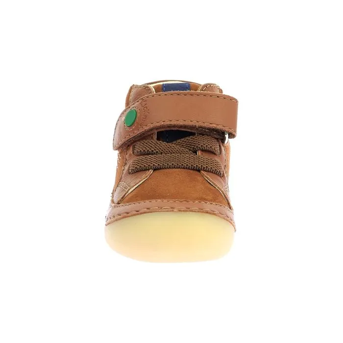 Basket Montante Cuir  Kickers Sokistic - Camel-Etoile-3