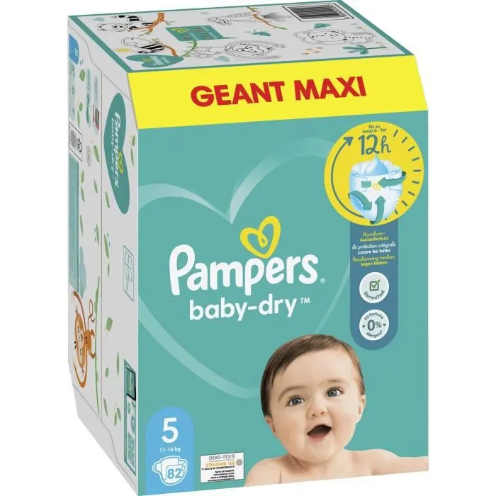 PAMPERS Baby-Dry Taille 5 - 82 Couches-7
