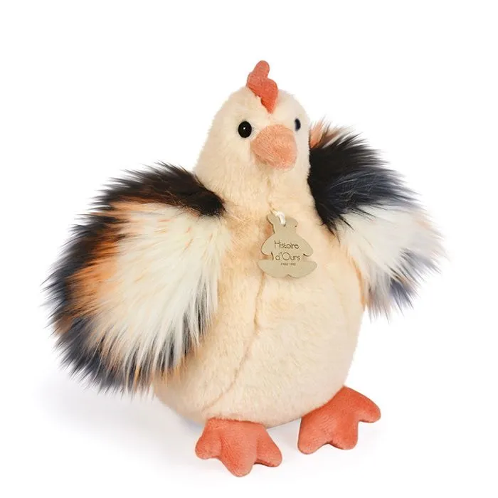 Peluche poule beige 20CM - HISTOIRE D'OURS - Jouet bébé - Intérieur - Naissance-0