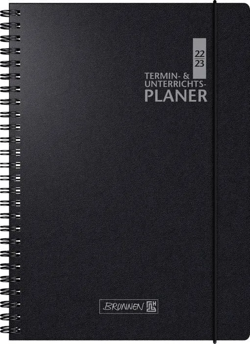 Brunnen - 1075761903 - Agenda scolaire 2022/2023 - Format A4-23 x 29,7 cm - Noir - 2 pages = 1 semaine --0