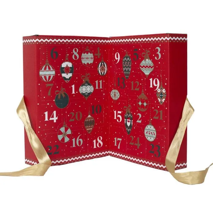 Calendrier de l'Avent 24 Bougies Parfumées "Noël" 30cm Rouge-0