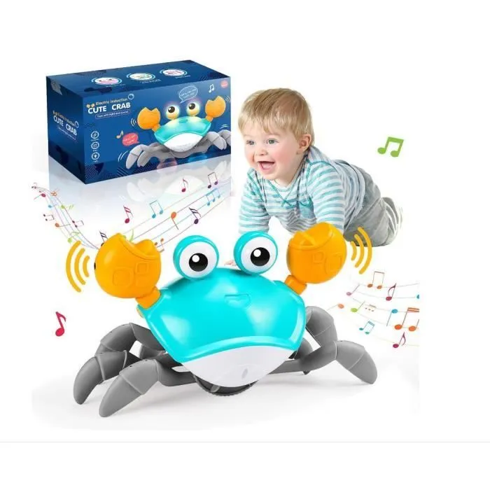 Crabe Qui Marche,Jouet Bebe 1 2 Ans Enfant Jouets D'éveil Musicaux Jeu Jouet Bebe 3-6-12 Mois Idée Cadeau Bébé 1 an Anniversaire-0
