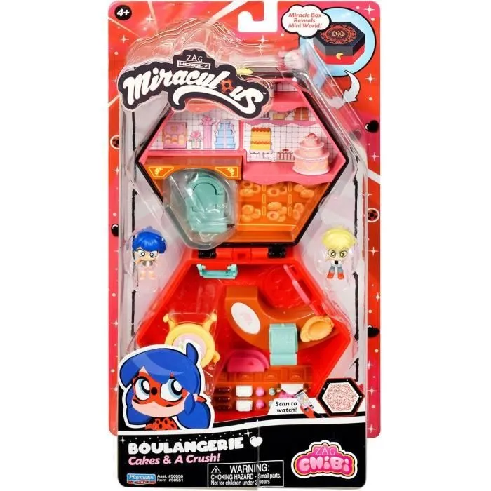 BANDAI - Miraculous Ladybug - Mini univers Chibi Boulangerie - Mini figurines Marinette et Adrien incluses - P50551-1